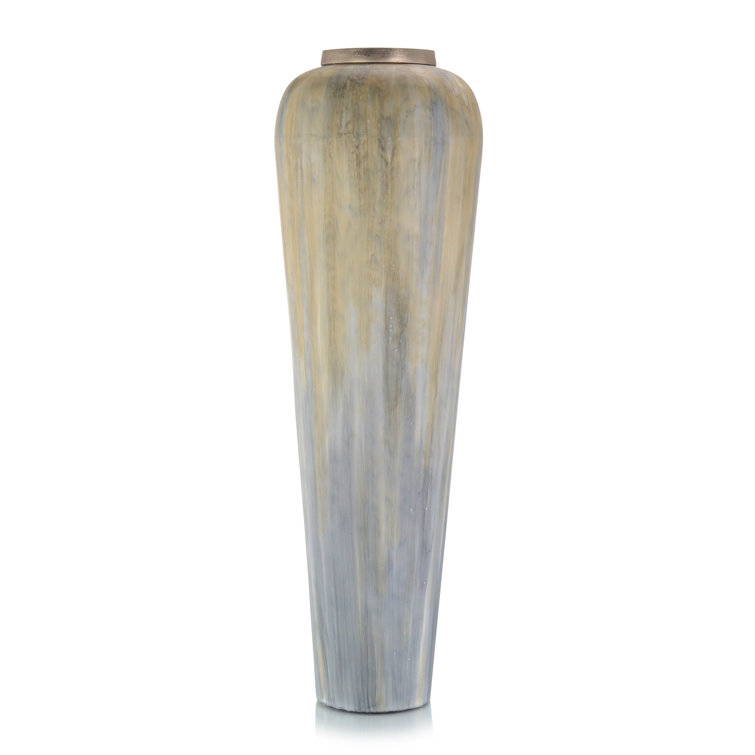 JohnRichard Gray/Blue/Tan 38.25'' Aluminum Floor Vase & Reviews Wayfair